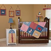 Nursery-To-Go Deputy Dog 10-Piece Baby Crib Bedding Set, Denim Blue