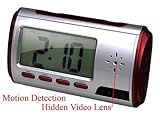 Motion Detection Camera Travel Alarm Clock HD Color Camcorder with mini rem ....