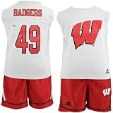 adidas Wisconsin Badgers #49 Toddler Team Plate 2-Piece Short Set