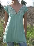 Baby Doll Top w/ Printed Voile