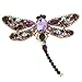 EVER FAITH Dragonfly Gold-Tone Teardrop Brooch Pin Light Purple Austrian Crystal