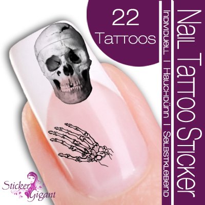 Nail Tattoo Sticker Halloween - Totenkopf Preisvergleich