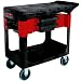 Rubbermaid Service Cart, 2 Shelves, Black, 330 lbs Load Capacity, 33-1/8" Height, 38" Length x 19-1/4" Width