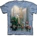 Thomas Kinkades New York, Central Park South At Sixth Avenue Short Sleeved T-shirt in Adult Sizes