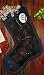 Denim on Rich Brown Embroidery with Studded Crystals Christmas Stockings and Gifts and Parties Hanging Stockings of Cotton Fabric are Handcrafted Keepsakes Personalized with Picture Frames