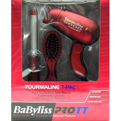 Babyliss Pro 5000 Tourmaline T-PAC 800 Watt Travel Dryer with Iron & Brush