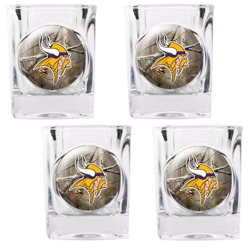 NFL Minnesota Vikings Open Field Four Piece Square Shot Glass Set