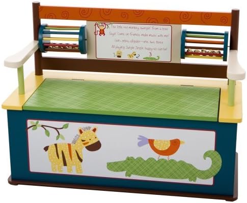 Levels of Discovery Jungle Jingle Bench Seat with Storage, Multi-color by Levels of Discovery