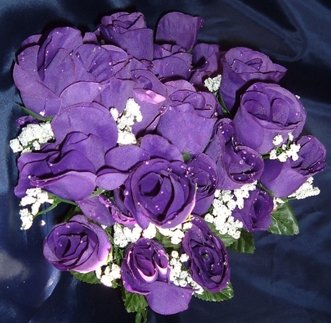 84 Silk Rose Flowers w/Raindrops – Wedding Flowers – Bridal/Floral – Purple (OVERSTOCK CLEARANCE)