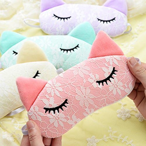 Geekable Park Comfortable Sleep Mask Lace Series Eyeshade Sleeping Cat Purple