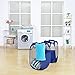 MaidMAX Pop-up Laundry Hamper, 2-Pack Foldable Mesh Sorter Bag Basket with Reinforced Carry Handles, Blue