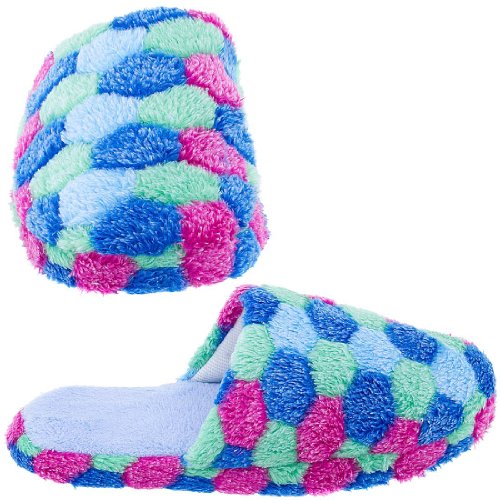 Pink and Blue Dot Slip On Slippers for Women