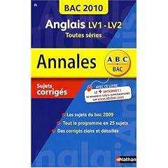 Anglais LV1-LV2, Tles L, ES, S : Sujets corrig�s