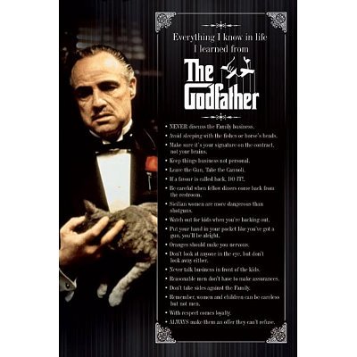 Godfather Everything I Know In Life Poster Print 24x36