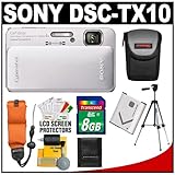 Sony Cyber-Shot DSC-TX10 Shock & Waterproof Digital Camera (Silver) with 8G ....