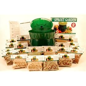 Deluxe Sprouting Starter Kit w/ 12 Lbs. Of Organic Seed - Everything To Grow Sprouts: 3 Tray Sprout Garden, Seeds: Alfalfa, Radish, Clover, Mung Bean, Garbonzo Beans, Green Pea, Crunchy Lentil Fest & More