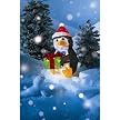 Lighted Tinsel Penguin with Giftbox - 18"