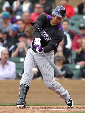 Colorado Rockies v Arizona Diamondbacks, SCOTTSDALE, AZ - FEBRUARY 26: Carlos Gonzalez Photographic Poster Print by Jonathan Ferrey, 12x16
