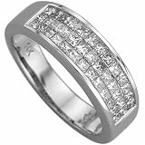 14Kt White Gold Princess Cut Diamond Ladies Band