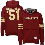 Florida State Seminoles (FSU) Garnet Distressed Full Zip Hoody Sweatshirt