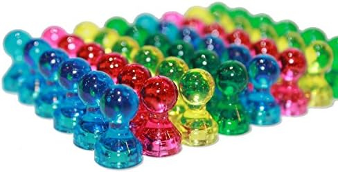 48 Assorted Colors Acrylic Magnetic Map/push Pins - Perfect As Office for Maps Magnets, Calendar Magnets, Whiteboard Magnets, Refrigerator Magnets( Green,Blue,Pink,Yellow)