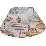 Blue Lighthouse Wipe Clean Wedge-Shaped Placemat for Round Tables