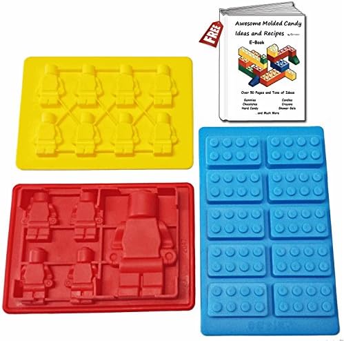 Silicone Candy Mold Set for Lego Fans (Set of 3) ~ with Recipe eBook