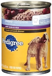 Pedigree Meaty Ground Dinner with Lamb & Rice Food for Puppies, 13.2-Ounce Cans (Pack of 24) Pedigree Meaty Ground Dinner with Lamb & Rice Food for Puppies, 13.2-Ounce Cans (Pack of 24)
