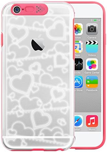 SG Design iPhone6 Case, Lighting Armor for iPhone 6 [ 4.7-Inch] Clear PC with inserted TPU Edge frame, Hot Pink / Heart