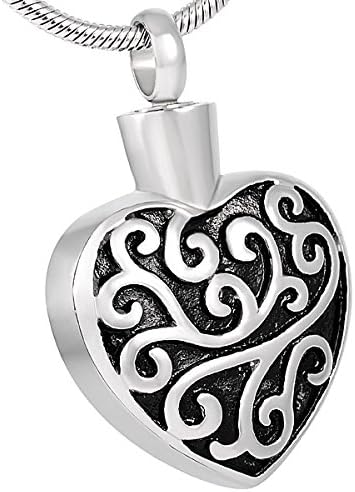 Life Lockets Cremation Jewelry "Filigree Celtic Heart" Necklace (Black) - A Unique Cremation Urn Keepsake.