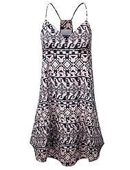 V-neck Summer Paisley Chiffon/Polyester Mini Dress 