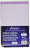 Ampad Pastel Steno Books, Orchid, 80 Sheets per Book, 4 Pack (45-288)