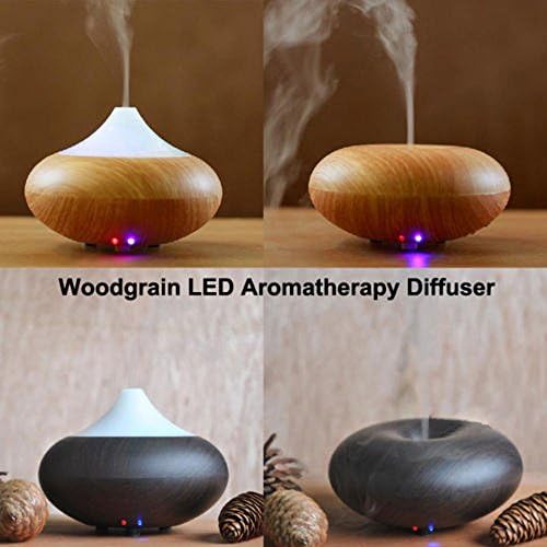 Lentenda Light/dark Woodgrain Ultrasonic Ion Humidifier Aroma Air Aromatherapy Diffuser (dark wood-1)