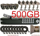 USA Security Store -- 9 Channels Security Surveillance DVR Digital Video Recorder System Built-in 500GB HDD with 5 X Sony CCD Day/Night Vision Bullet Color Cameras, 4 x Sony CCD Day /Night Vandal Dome Cameras, Included 9x65FT video cables and Power disdributor box KIT. Supports Network Remote Viewing Over Internet, Windows IE.