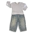 Mish Mish - Infant Baby Boys Long Sleeved Pant Set, Lt. Blue, Grey
