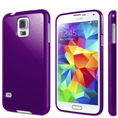 Beyond Cell Gem Shield® Durable Flexible TPU Silicone Case for Samsung Galaxy S5(Sprint, Verizon, At&t) - Glitter Purple - 1 pack - Retail Packaging Beyond Cell Gem Shield® Durable Flexible TPU Silicone Case for Samsung Galaxy S5(Sprint, Verizon, At&t) - Glitter Purple - 1 pack - Retail Packaging