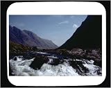 Decorated Mouse Pad with mountains, scenic, Glencoe, greenery, day, outdoors, clouds, UK, lake, blue sky, forestry, cloudy, landscape, mountain, United, nature, glaciers, scenery, river, ice, Kingdom, sky, forest, Scotland, natural