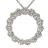 18k White Gold Diamond Circle Pendant (4.30 cttw, H-I Color, VS2 Clarity), 16