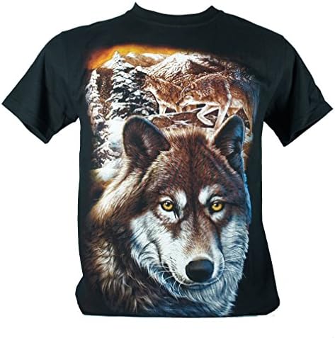 Plutoshirt| Three Wolf Moon Native American Indian Large Size L New! T-Shirt Tee (A25)