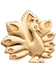 14K Yellow Gold "Problem Solving Peacock" Brooch -- LIFETIME WARRANTY