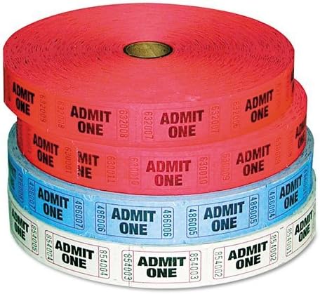 Generations Products - Generations - Admit-One Ticket Multi-Pack, 4 Rolls, 2 Red, 1 Blue, 1 White, 2000/Roll - Sold As 1 Pack - Numbered tickets. - 2,000 assorted color tickets per roll. - Perfect for special events.