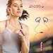 Bluetooth Headphones High-Fidelity Earhook Stereo Sport Sweatproof Noise Cancelling Earbuds with Mic Magnet Attraction for Running or Other Gym Exercise Rose Red