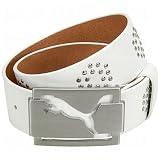 Puma Golf Rivet Belt with Buckle - White (Color=White,Size=M)