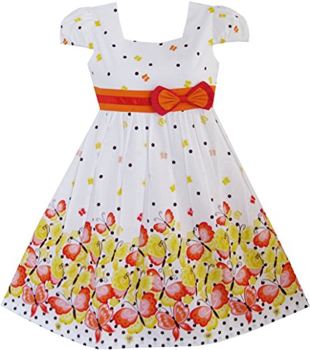 Sunny Fashion Girls Dress Short Sleeve Butterfly Dot School Uniform
