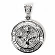 STERLING SILVER MEN'S PENDANT W/CZ 62mm
