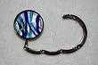 Murano Style Art Glass Folding Purse Handbag Hook Hanger