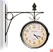 Train Station Clock Thermometer Set Indoor Outdoor Weather Proof Double Sided