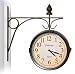Train Station Clock Thermometer Set Indoor Outdoor Weather Proof Double Sided
