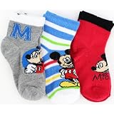 Disney Mickey Mouse "M" 3-Pack Toddler Socks 2-4