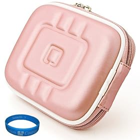 VG EVA Camera Case (Pink) for Fujifilm FinePix F660EXR Point and Shoot Digital Camera + SumacLife TM Wisdom Courage Wristband